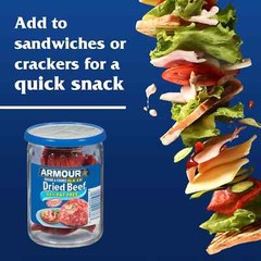 6-Pack Armour Star Sliced Dried Beef, 2.25 oz Jars – 95% Fat-Free Shelf-Stable