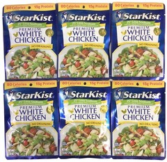 6pk StarKist 25% Less Sodium Premium White Chicken 2.6oz Pouch No Draining (H5)