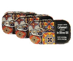 3X Trader Joe’s Calamari Pieces In Olive Oil 3.91 oz 3 Cans Wild Caught