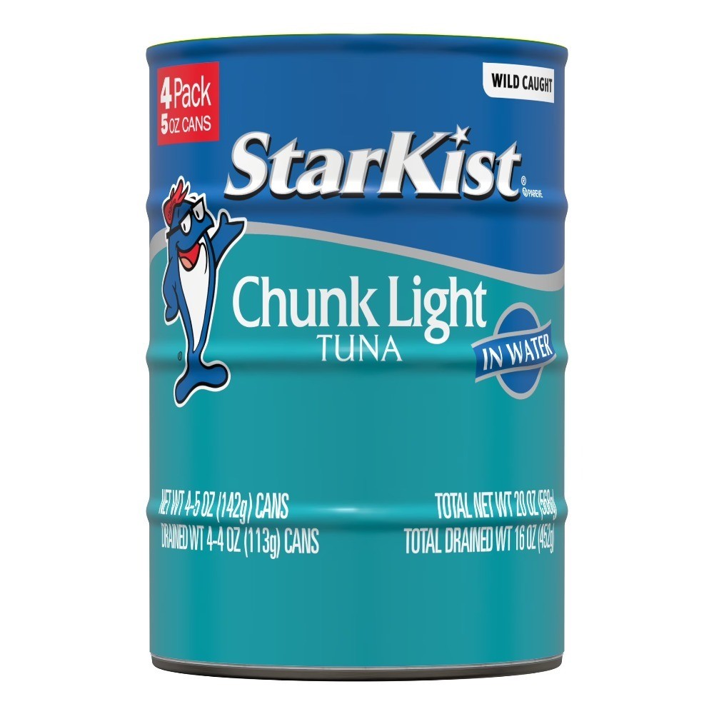 Chunk Light Tuna in Water, Wild Caught, 20g Protein, 5 oz, 4 Cans