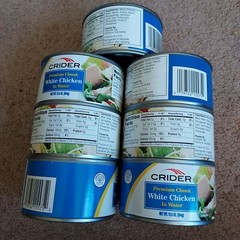 14 LARGE 12.5 oz cans Crider Premium Cooked Chunk White Chicken in Water