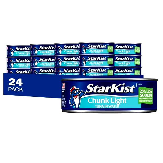 StarKist Chunk Light Tuna In Water, 25% Less Sodium,Wild Caught,20g Protein,5 oz