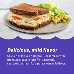 Solid White Premium Albacore Tuna in Water, Wild Caught Tuna, 12 oz. Can (Pack o