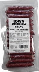 Iowa Smokehouse IS-8BSTS Beef Stick Stubbies, Spicy, 8-oz. – Quantity 12