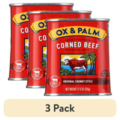 Ox & Palm Corned Beef original chunky Style in Tapered Can 11.5 oz can.