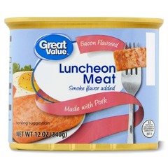 (12 pack) Bacon Luncheon Meat, High Protein, 12 oz Aluminum Can
