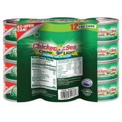 Chicken of the Sea Chunk Light Tuna in Water 7 oz 12 Pack