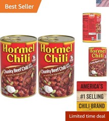 Protein-Rich Chunky Beef Chili, 15 Oz – Convenient 2-Pack, Gluten Free Goodness