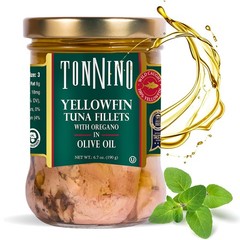Tonnino Yellowfin Tuna Fish – Oregano in Olive Oil – Pack of 6 – Alternative …