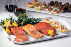 – Premium Wild Alaskan Smoked Sockeye, Coho, and Pink Salmon Trio – 18Oz Box