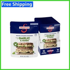 Ready-to-Eat Garlic & Herbs Chicken, 11G Protein, 2.6 Oz Pouches (Pack of 12)