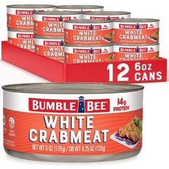 Bumble Bee White Flake Crab Meat in Water, 6 oz Can – 6 Ounce (Pack of 12)