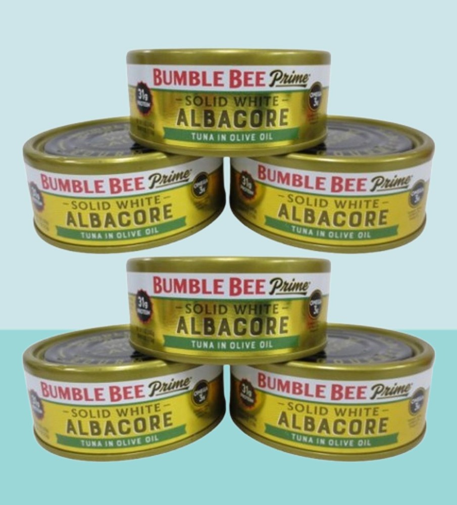 BUMBLE BEE PRIME SOLID WHITE ALBACORE TUNA IN OLIVE OIL 5 OZ NWOB EXP: 2028 6PCS