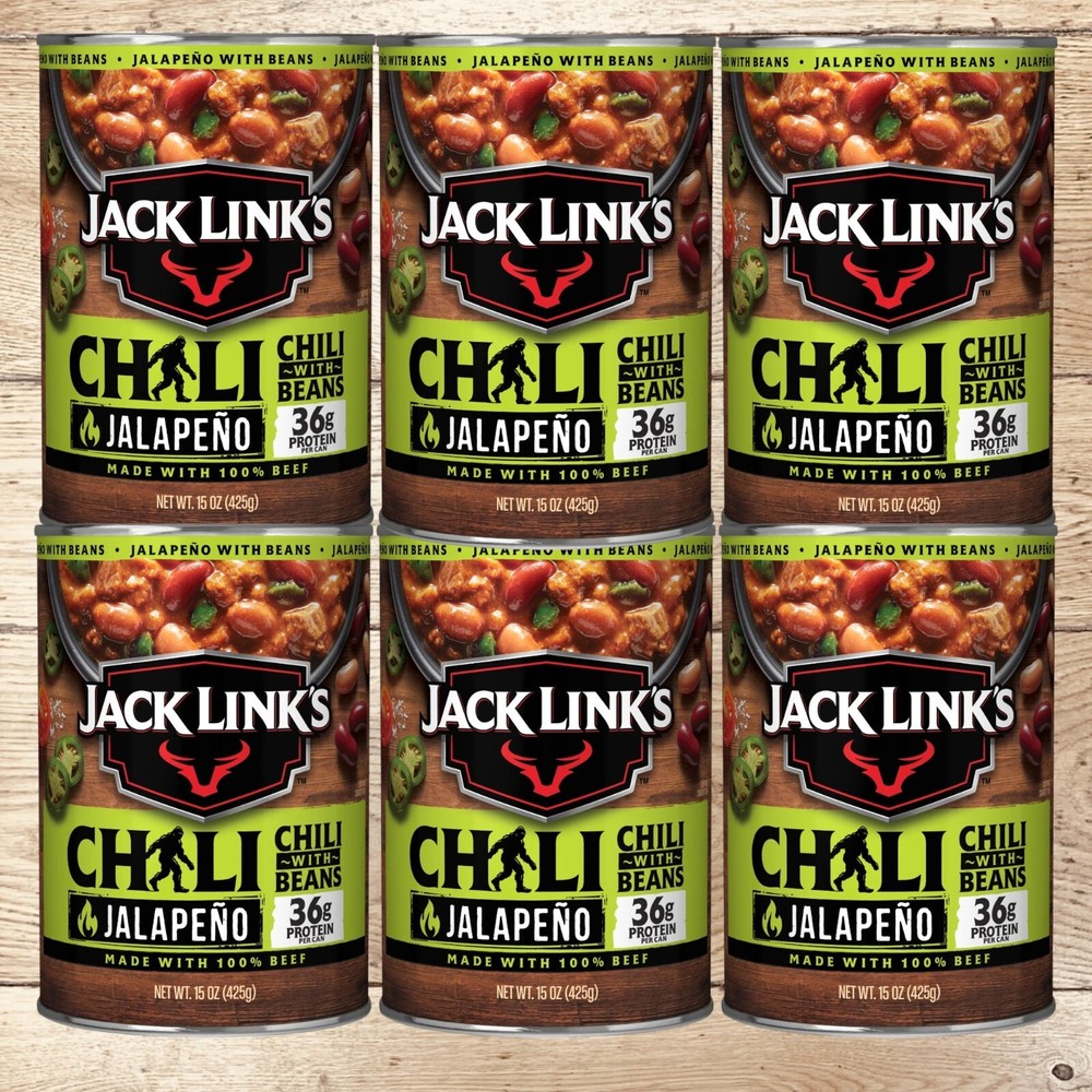 Jack Link’s Jalape�o Chili Beans Blazin’ Fiery Heat Eat 100% Beef 15 oz (6 Pack)