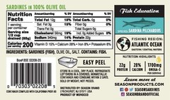 Season Sardines in 100% Olive Oil, 12-count Bone In With Skin Premium Sardines