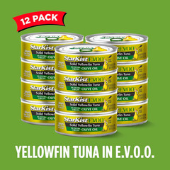 E.V.O.O. Solid Yellowfin/Light Tuna in Extra Virgin Olive Oil – 4.5 Oz Can (Pack