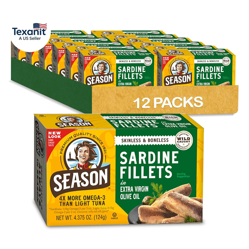 Sardines in Extra Virgin Olive Oil – Skinless & Boneless, Wild Caught, 22G of Pr