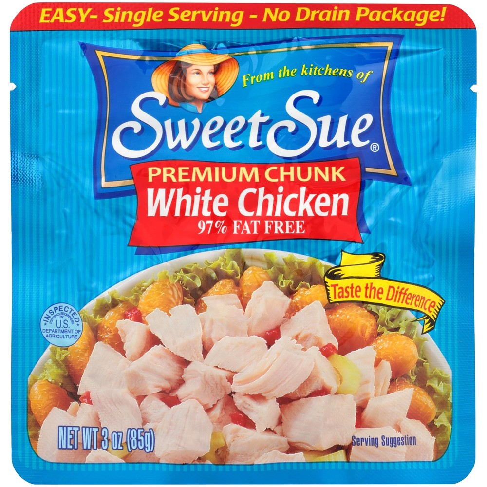 Chicken Breast Rib Meat Pouch 3oz 20g Protein Keto Gluten Free Cooked Chunks