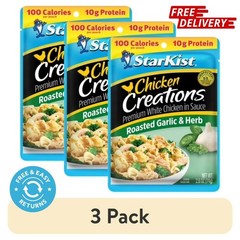 (3 pack) StarKist Chicken Creations, Garlic and Herb, 2.6 oz Pouch
