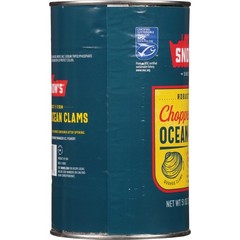 Snow’s Wild Caught Chopped Ocean Clams, Gluten Free, 7g Protein per Serving,51oz