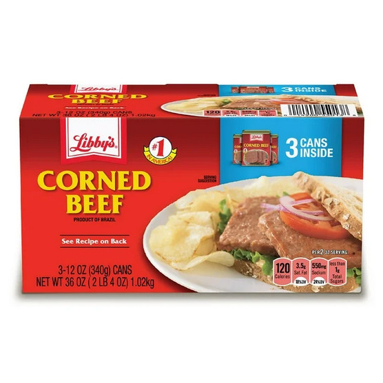 Libby’s Corned Beef 12oz 3 Pack Canned Meat Ready to Eat Protein