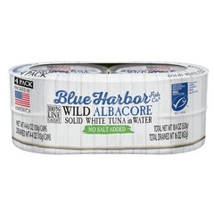 Wild Albacore Solid White Tuna in Water, No Salt Added – 4.6 oz Canned Tuna P…