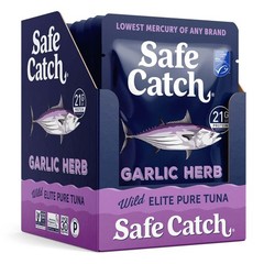 Elite Lowest Mercury WildCaught Tuna Fish Pouch, Garlic Herb Flavor, GlutenFr…