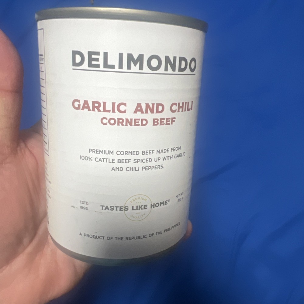 Delimondo- Garlic and Chili- Corned Beef- 380g (Large Can) – Expires May 2029