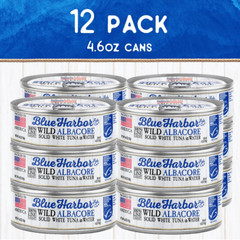 Wild Albacore Solid White Tuna in Water with Sea Salt – 4.6 Oz Can (Pack of 12)