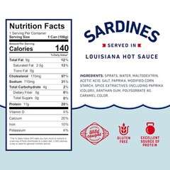 Beach Cliff Wild Caught Sardines in Louisiana Hot 3.75 Ounce (Pack of 12)
