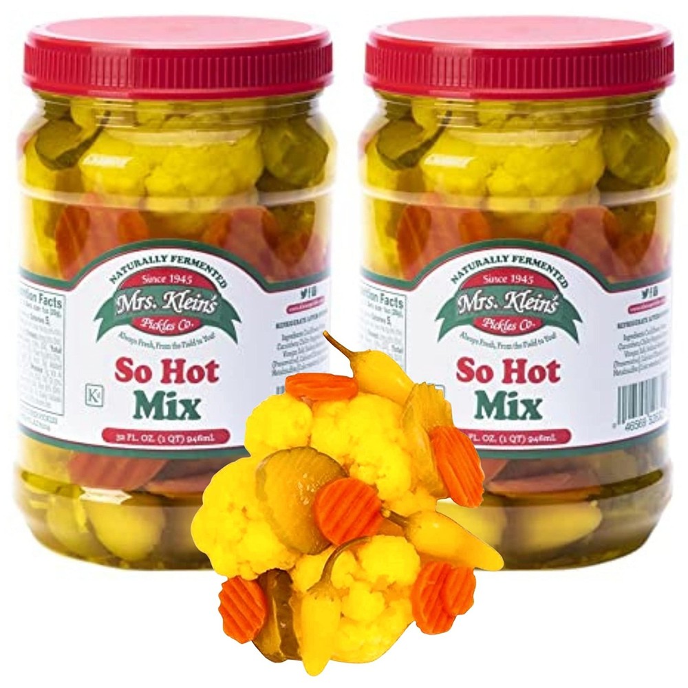 32 Oz Fresh Pickled Vegetables – Spicy Cauliflower, Carrots & Hot Peppers, Vegan