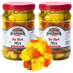 32 Oz Fresh Pickled Vegetables – Spicy Cauliflower, Carrots & Hot Peppers, Vegan