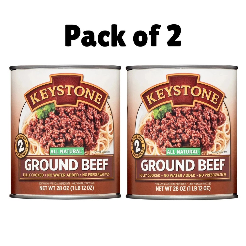 Keystone All natural Ground Beef 28 oz Can, (PACK OF 2) Free Shipping.