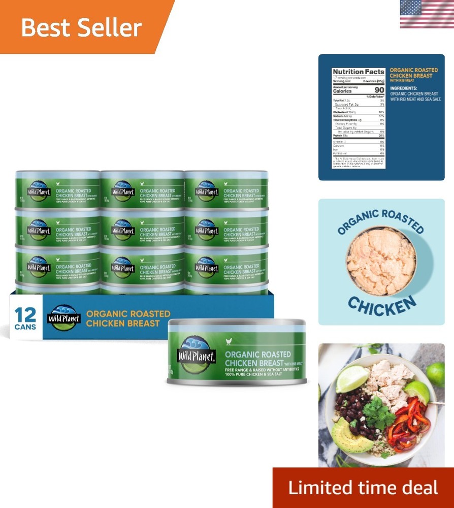 Non-GMO Free Range Chicken Breast – Gluten Free, Keto & Paleo Friendly, 5oz x 12