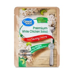 3-Pack Great Value Premium White Chicken Salad, Ready-to-Eat, 2.6 oz Pouches