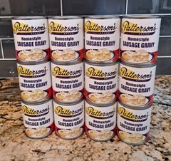 12 Patterson’s Daybreak Homestyle Sausage Gravy 8 oz Can breakfast and biscuits