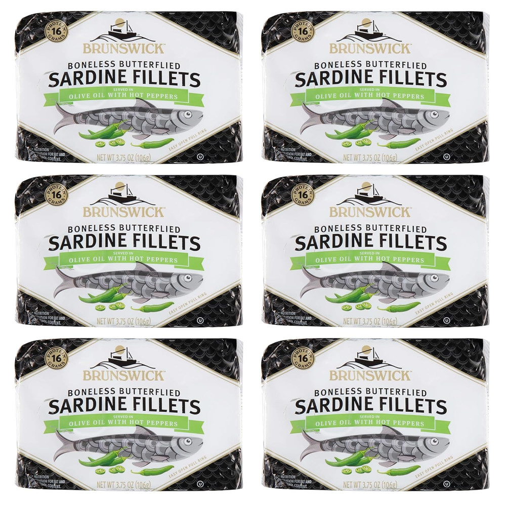 Sardines in Olive Oil with Hot Peppers, 3.75 Oz Can – Boneless