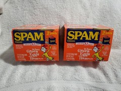 Lot Of 2 Spam 2 Pack Dr Seuss Green Eggs and Ham 65th Anniversary Ex 6/28
