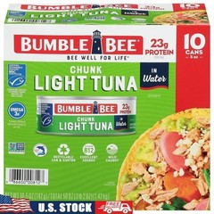 Wild Caught Tuna in Water High Protein Gluten Free 10 Cans Sustainable Seafood