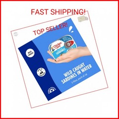 Chicken of the Sea Wild Caught Sardines in Water, 3.75 oz Cans, 18-Count – High