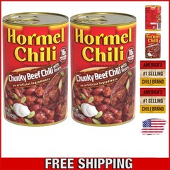 Versatile 15 Oz Chunky Beef Chili with Beans – 2-Pack – Flavorful & Protein-Rich
