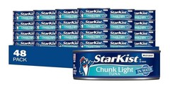 StarKist Chunk Light Tuna in Water, 5 oz (48 Pack) Canned Tuna Fish, Wild Caught