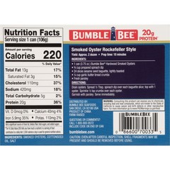 Bumble Bee Hardwood Smoked Oysters, 4 Pack 3.75 oz Cans, Ready To Eat Seafood