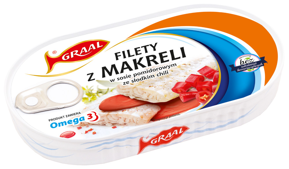 Graal Mackerel Fillets in Tomato Sauce with Sweet Chili 170 g
