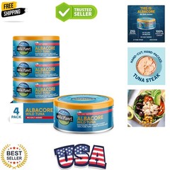 Albacore Wild Tuna, No Salt Added, Canned Tuna, Pole & Line Caught, 5 oz, Pac…