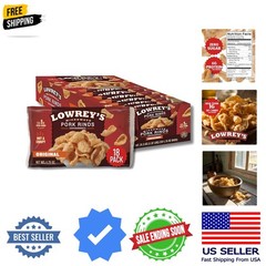 Bacon Curls Microwave Pork Rinds Chicharrones, , 1.75 Ounce Pack of 18