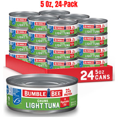 Bumble Bee Chunk Light Tuna In Oil, 5 Oz Cans, 24-PK, Wild Caught Skipjack Tuna