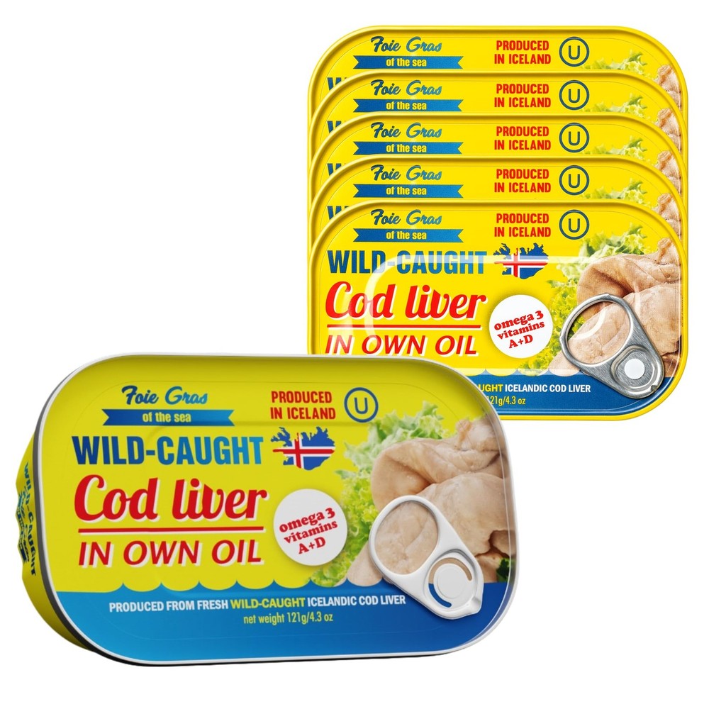Foie Gras of the Sea Icelandic Cod Liver – Wild Caught Canned Cod Liver in Ow…