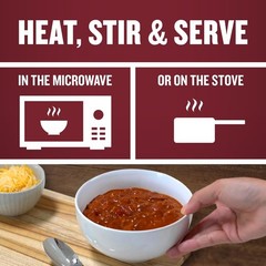 Hearty Hot & Spicy Chili with Beans, 16.5 oz Can – 12 Pack for Quick Meals