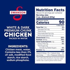 Swanson White and Dark Premium Chunk Canned Chicken Breast in Water, Fully